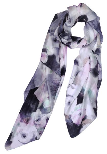 Scarf 100% Silk Paj White Black Pink